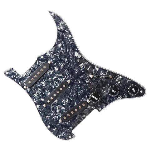 Standard-Pickguard-Tonabnehmer Schlagbrett für E-Gitarre und schwarzer SSS-Tonabnehmer mit vorverdrahteter Schlagplattenbaugruppe (Color : B)