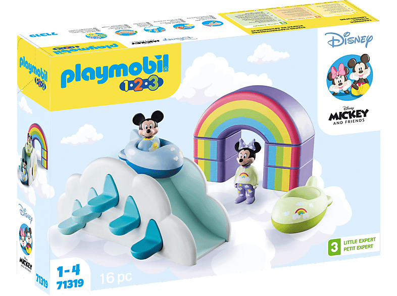 PLAYMOBIL 71319 1.2.3 & Disney: Mickys Minnies Wolkenhaus Spielset, Mehrfarbig