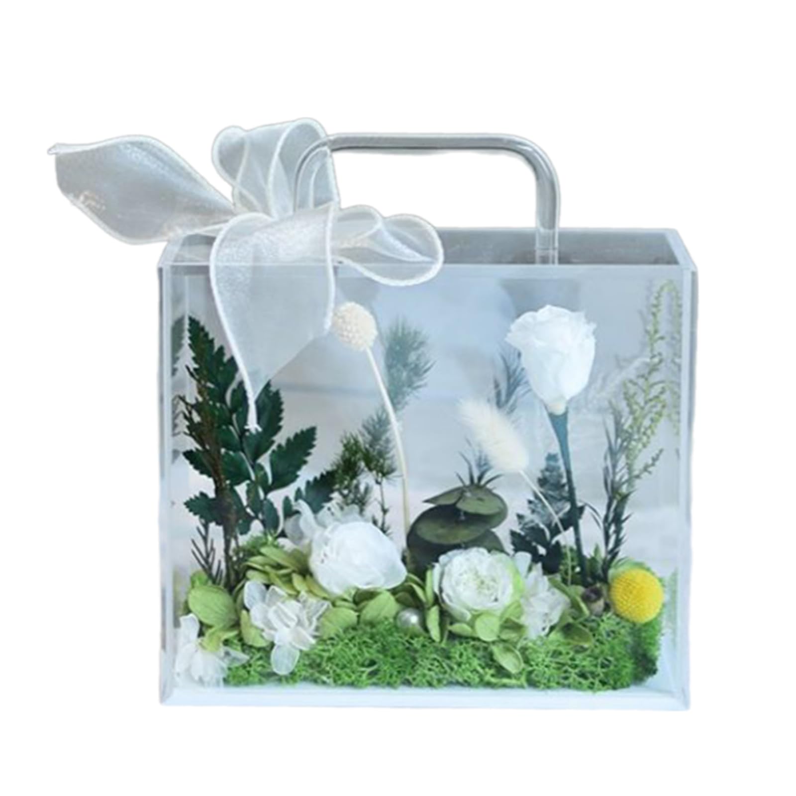 Acryl-Blumen-Beutel, Verpackung, transparente Blumenbox mit Griff, Urlaubs-Geschenktüte, Blumenverpackung, Handtasche