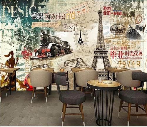 tyujlkjddlf Tapete Wandbild 3D Benutzerdefinierte Dream Foodie Shop Afternoon Tea Friends Hintergrundwand-450Cmx300Cm