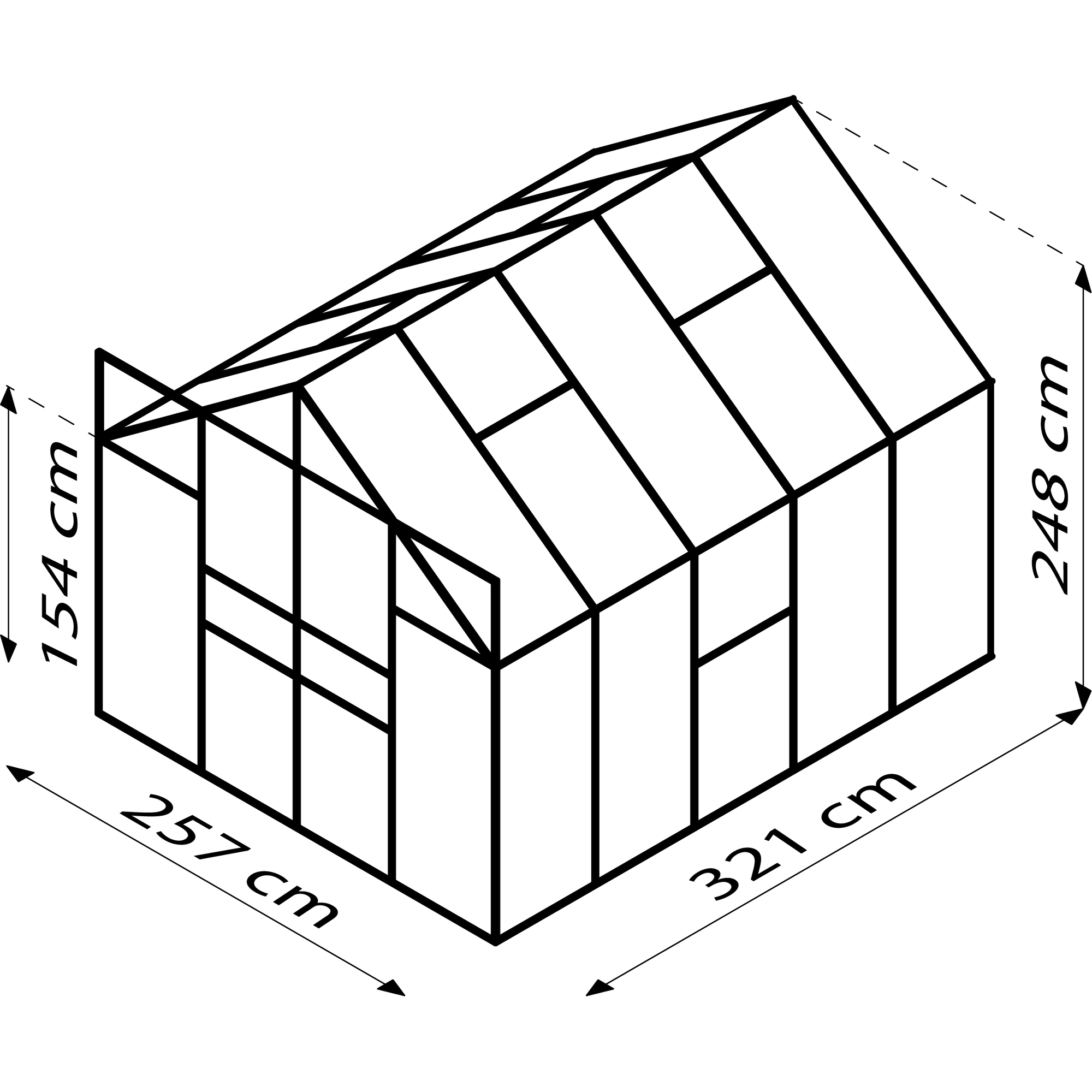 Vitavia Gewächshaus 'Jupiter 8300' 8,3 m² 254,4 x 316,6 cm 6 mm Hohlkammerplatten aluminiumfarben 2