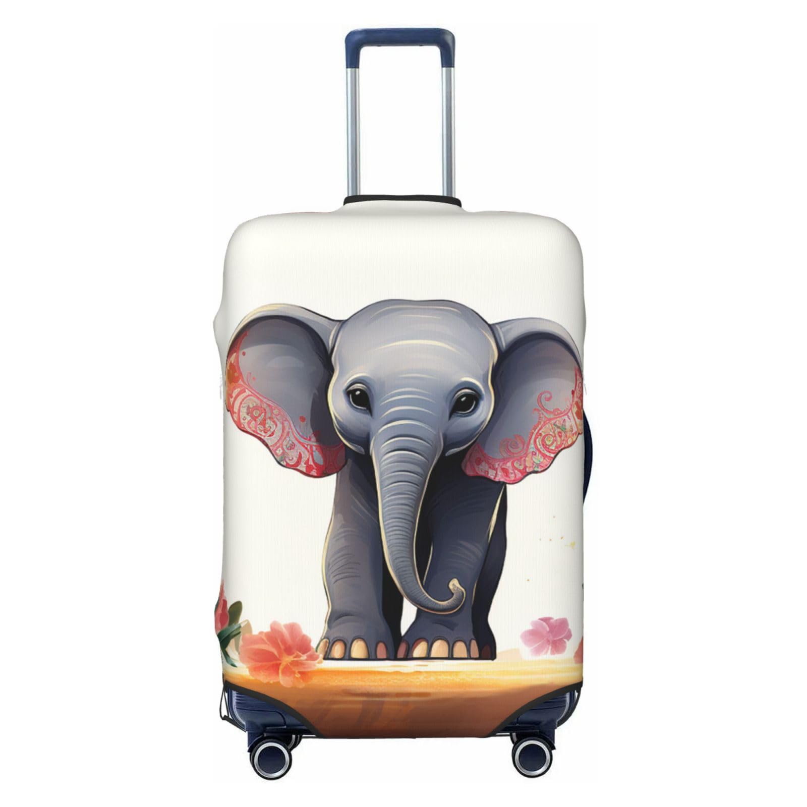 CSGJMYGS Lucky Elephant Gepäckabdeckungen für Koffer, waschbar, modisch, dehnbar, kratzfest, passend für 45,7 - 81,3 cm Gepäck, XL, Schwarz, XL, Schwarz , XL