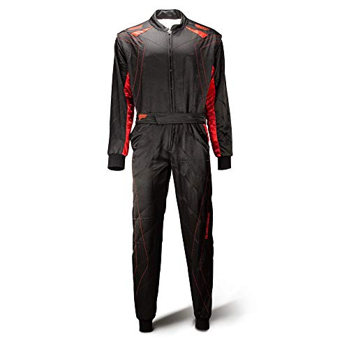 Speed Kartoverall SILVERSTONE RS-2 schwarz/rot - 2-lagiger Top-Overall (M)