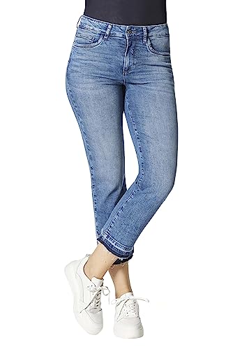 STOOKER Women 5-Pocket Denim Jeans Hose »California Cropped Straight Fit - darkdenim Vintage - D38/L26