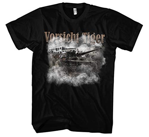 Legende Tiger Herren T-Shirt | German Panzer Shirt Landser Tank WW2 Tiger Panzer Tshirt | M3 Schwarz (4XL)