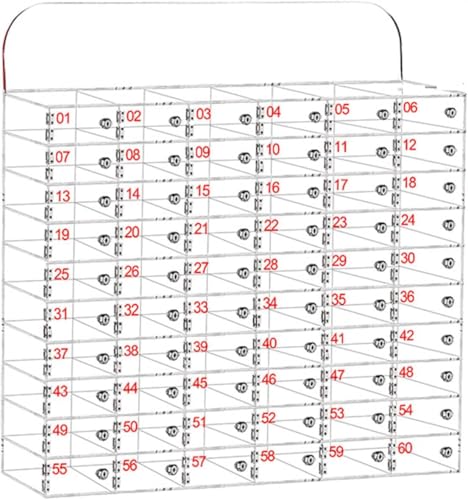 Handy-Schließfach, durchsichtige Handy-Aufbewahrungsbox aus Acryl mit Türschlössern und Schlüsseln, Wandmontage für Büro, Schule, Klassenzimmer, Fabrik, 60