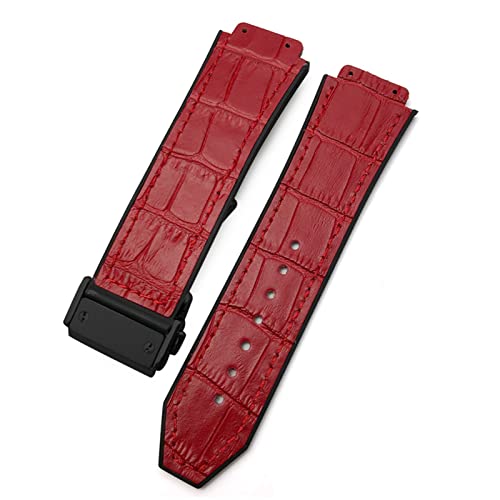 YIHANSS 20 mm 22 mm Rindsleder-Gummi-Uhrenarmband 25 mm * 19 mm passend für Uhrenarmband Kalbsleder-Silikonarmbänder Sport (Farbe: 18, Größe: 25 x 19 x 22 mm)