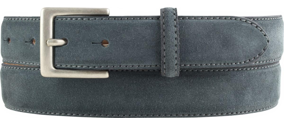 BELTINGER Gürtel aus Veloursleder 3,0 cm | Velour-Ledergürtel für Herren 30mm | Wildleder-Gürtel mit antik-silber Gürtelschließe | Anthrazit 105cm