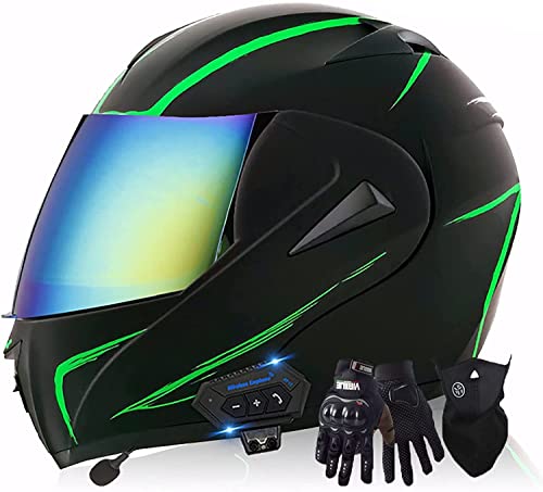 Klapphelm Motorradhelm Motorrad Bluetooth-Helm,DOT/ECE-Zertifizierung Sturzhelm Mit HD-Doppelvisier Geschlossenen Die Windgeräusche ABS Hartes Warm Für Damen Herren (Color : M, Größe : S=55-56cm)