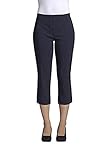 Robell Style MARIE07 – Bequeme, Denim Power Stretch Capri-Hose, Gerade geschnittenes Bein mit Schlitz Farbe Black Größe 50