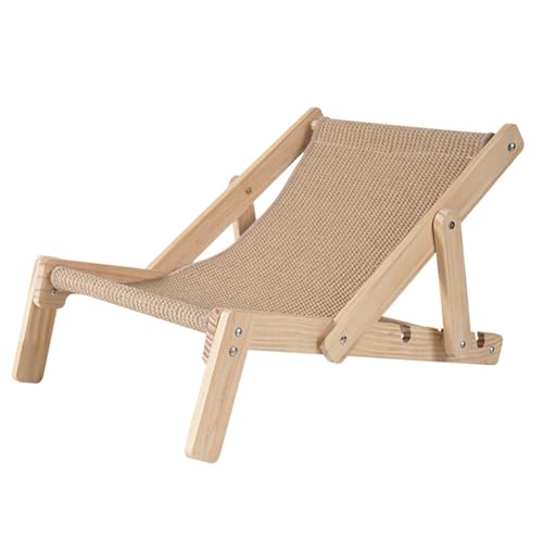 Erhöhter Katzenstuhl | Mini Cat Lounge Chair Hängemattenbett | Sisal Scratcher Strandkorb Katzenhängematte | Abnehmbares Sisal-Pad | Für Faltbare Indoor-Kätzchen Zum Kratzen Von Indoor-Katzen Zu Jeder