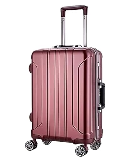 RUVOO Koffer Trolley Reisekoffer Leichter Koffer, Trolley-Koffer Aus Aluminiumlegierung, Gestreift, Tragbar, Langlebig Koffer Gepäck Rollkoffer (Color : E, Size : 24in)