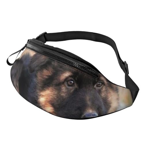 HSJFS Modische Hüfttasche mit Eis- und Waffelmuster, verstellbare Hüfttasche, lässige Brusttasche, Niedlicher Schäferhund, Einheitsgröße