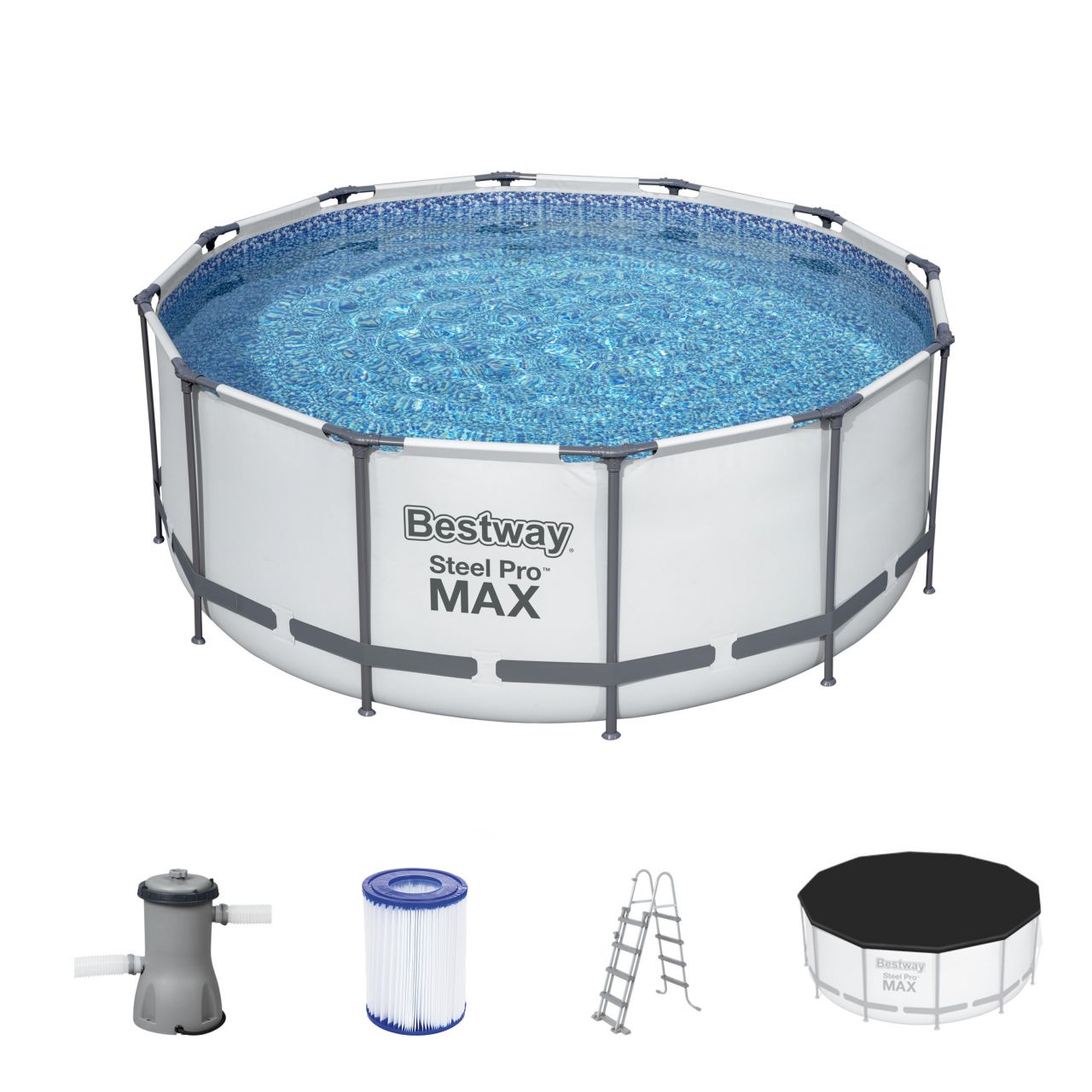 Bestway Steel Pro Max Frame Pool Komplett-Set Ø 366 x 122 cm