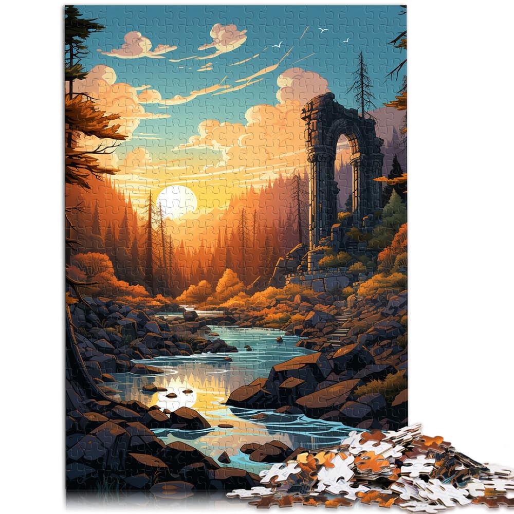 Puzzle „Ruinen bei Sonnenuntergang“, 1000 Puzzles für Erwachsene, 1000 Teile, jedes Teil ist einzigartig – anspruchsvolles, unterhaltsames Familienspiel, 1000 Teile (50 x 75 cm)