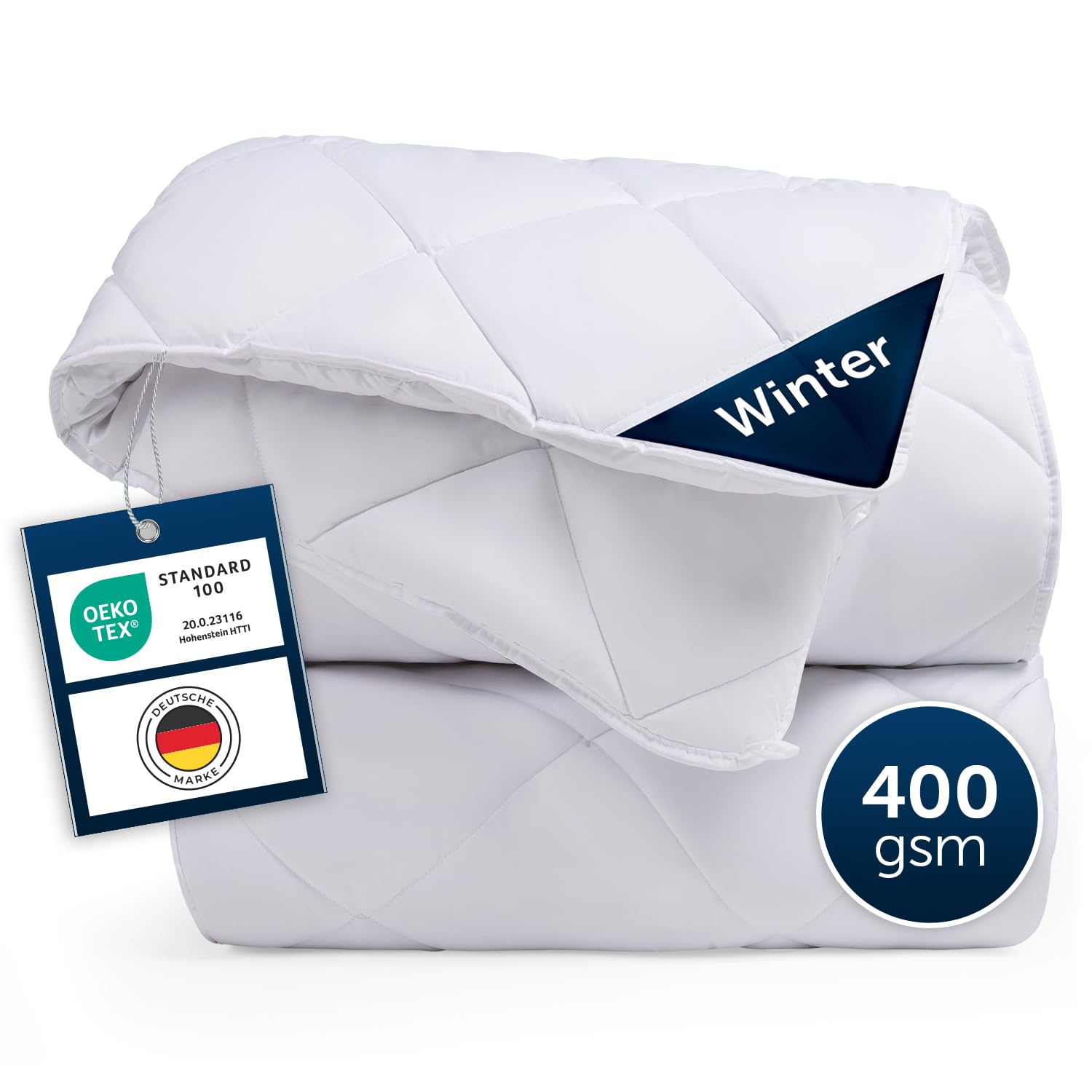 Blumtal Winterdecke 155x220 cm - Oeko-TEX zertifizierte Bettdecke 155x220 cm - extra Dicke Winter Decke - Steppdecke 155x220 Winter - Bettdecke Winter 155x220 - Duvet 155x220 - Steppbettdecke 155x220