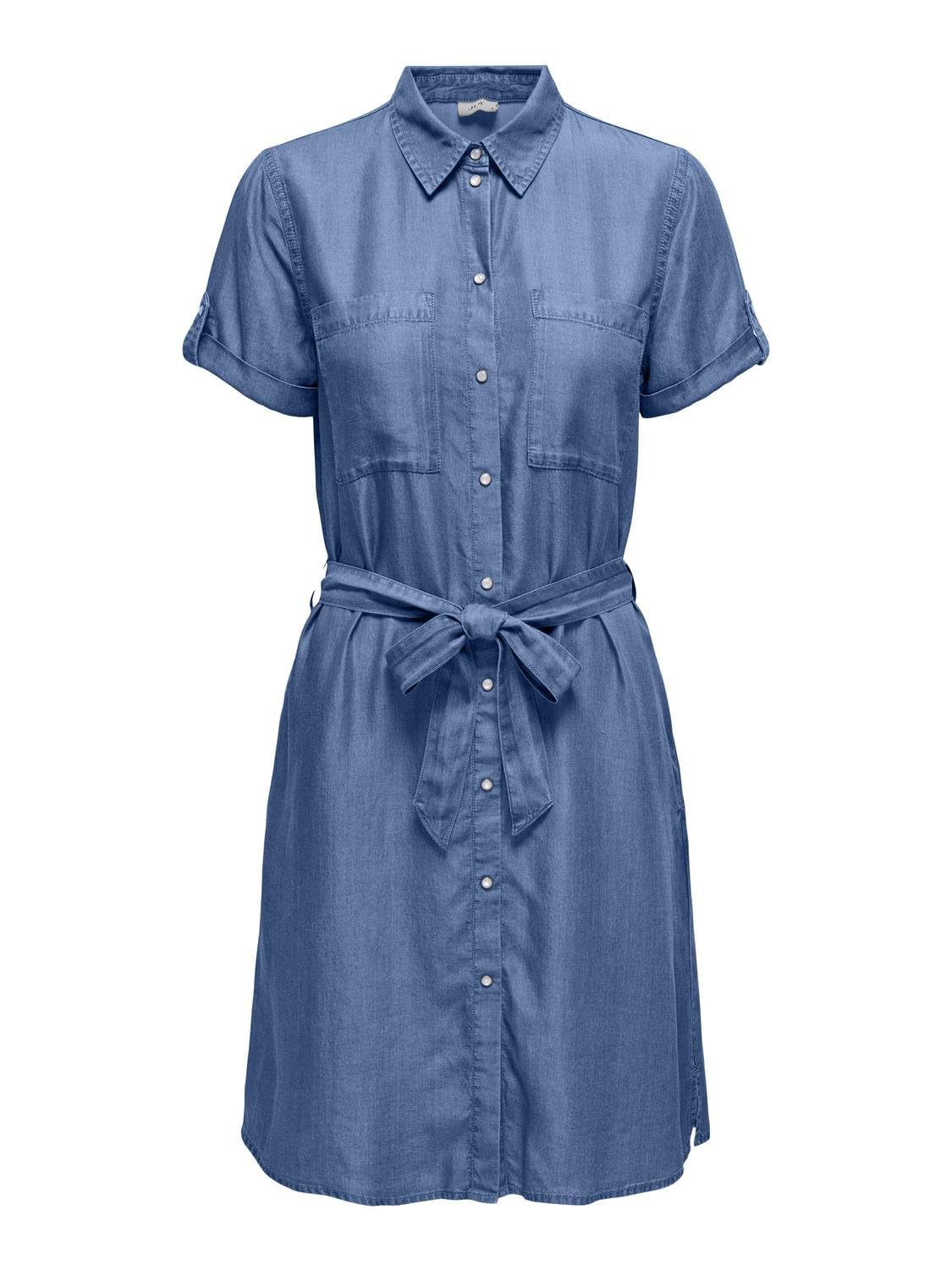 JdY Damen Jeanskleid JDYJASPER S/S Shirt Dress WVN (DE/NL/SE/PL, Alphanumerisch, L, Regular, Regular, hellblau)