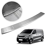 Chromemaster | Ladekantenschutz | Kompatibel mit Peugeot Expert Citroen Jumpy Toyota Proace 2016- ; Gebürsteter Edelstahl, Silber Matt; Unsere Lackschutzleiste Sichert den Heckstoßfänger vor Kratzern