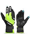 INBIKE Winterhandschuhe Fahrrad MTB Handschuhe Herren Damen Winter Touchscreen Fahrradhandschuhe Beheizbar für Radsport Road Race Downhill Wandern Grün M