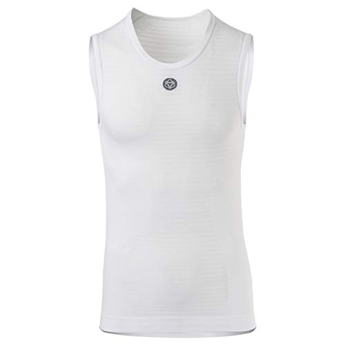 AGU Unisex-Adult Bianco Maglia Intima SUMMERDAY Base Smanicata, S-M