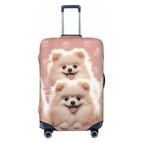 CSGJMYGS Pomeranians Welpen-Gepäckabdeckungen für Koffer, waschbar, modisch, dehnbar, kratzfest, passend für 45,7 - 81,3 cm Gepäck, XL, Schwarz, XL, Schwarz , XL