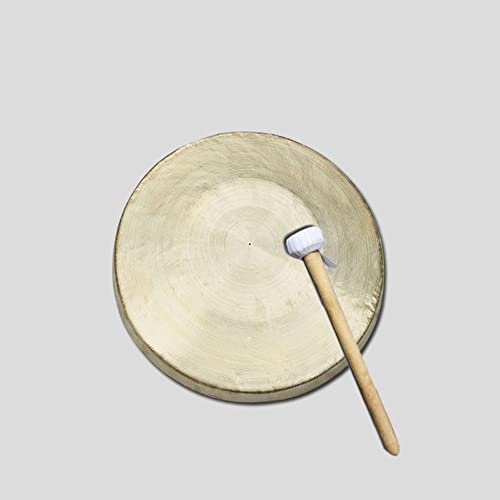 DOOKAA Chinesischer Gong Gong Mini-Gong Universeller Gong mit Schlägel, 33 cm großes chinesisches traditionelles Schlaginstrument, dekorativer Gong aus Messing, geeignet für Zuhause, Büro(Color: