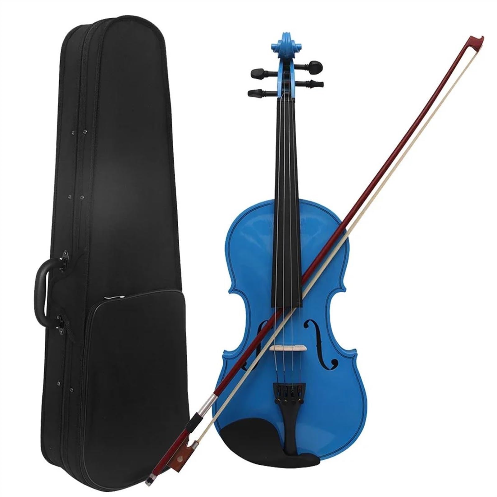 Standard Violine 4/4 Bunte Violine Massivholz Violinenset(4-4 Dark Blue)