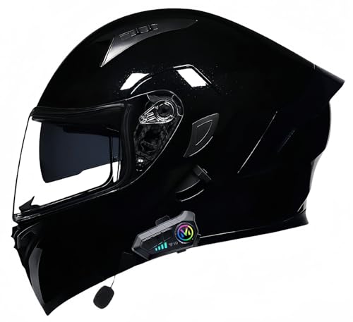 Bluetooth-Motorradhelm, ECE-geprüft, modularer Motorradhelm, für Herren und Damen, Integralhelm für Roller, Doppelvisier, für Erwachsene, Integralmotorrad P,XXL60-61CM