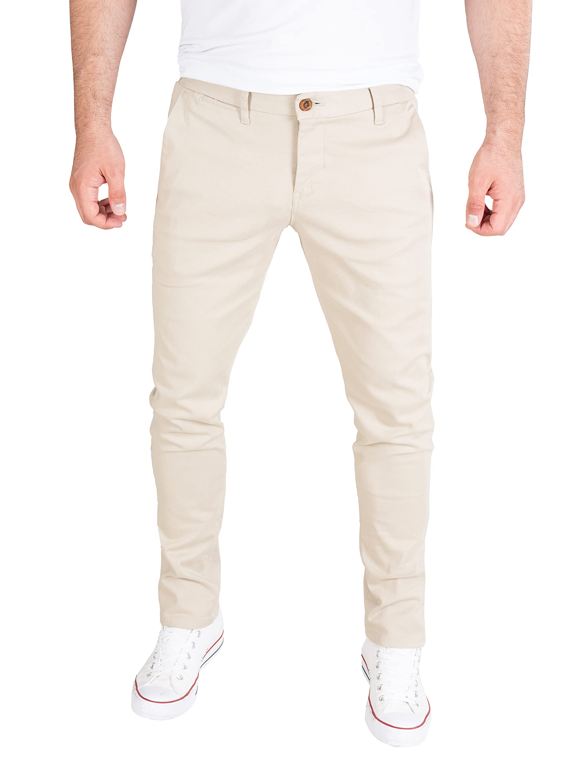 WOTEGA Adriano - Männer Chinohose - Herren Chino Hosen - Baumwoll Chinos Mit Stretch, Beige (Plaza Taupe 161105), W33/L30