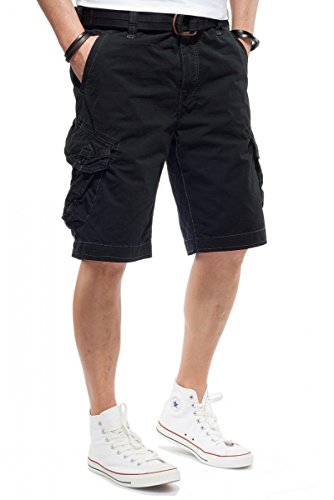 Jet Lag Cargo Shorts Take Off 3 Modell 16 in schwarz, Olive, Stone, Cement, Gold und Camouflage, Farbe:Schwarz, Größe:W31, Stil:Cargoshorts