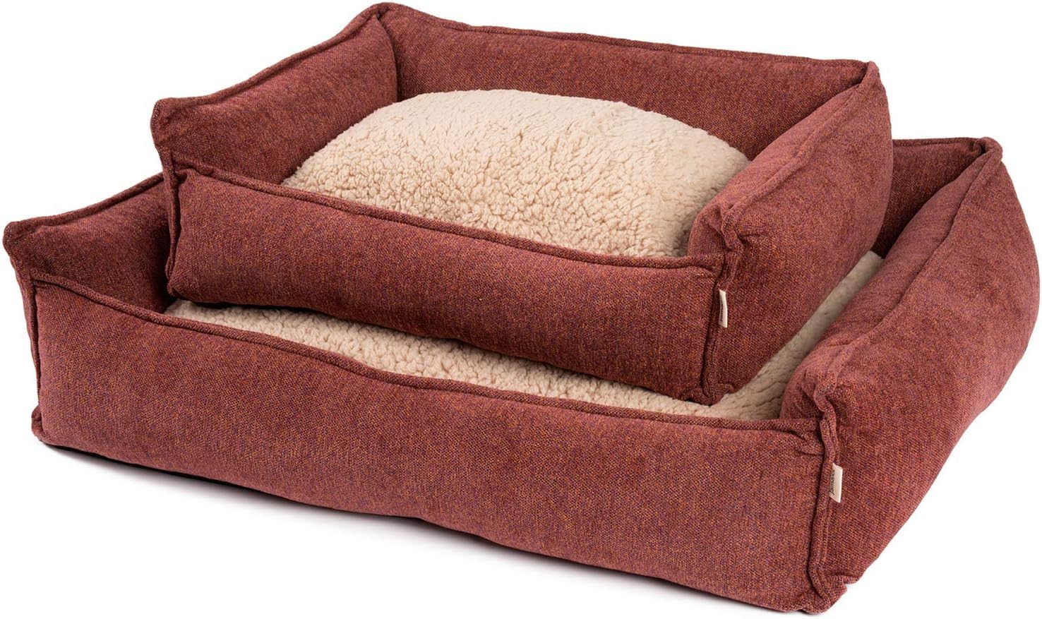 JAMAXX Premium Hundebett Orthopädisch Memory Visco Schaum Waschbar Abnehmbarer Bezug Wasserabweisend - Weiches Sofa Hundekorb Hunde-Körbchen mit Wendekissen / PDB2004 S-XL (120 x 90 (L), Terracotta)