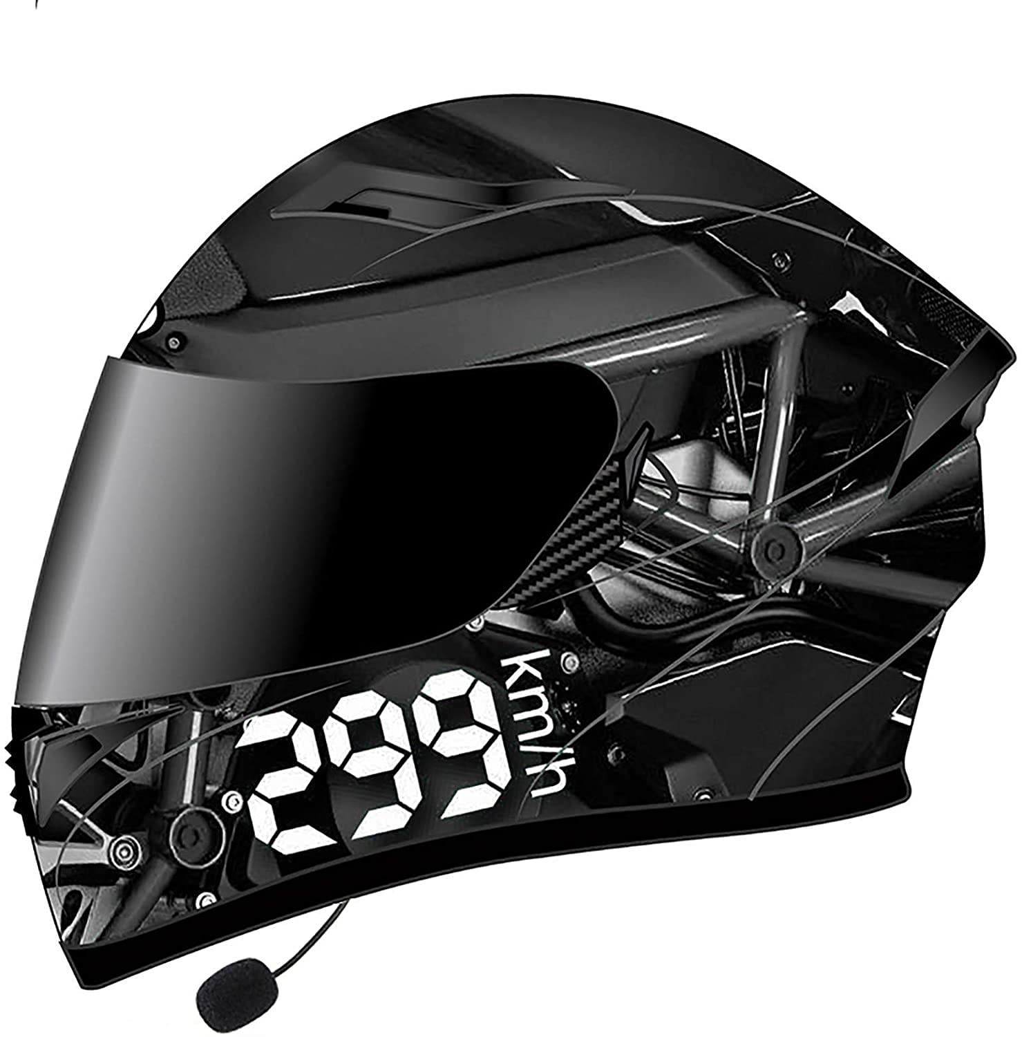 Bluetooth Klapphelme Motorradhelm,Modularer Integralhelme Motorradhelme Anti-Fog Doppelvisier Motorrad-Helm Roller-Helm Scooter-Helm Mofa-Helm,ECE Zertifiziert (Color : F, Größe : Large)