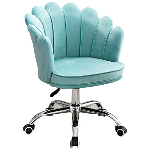 Home Office Ergonomischer Schreibtischstuhl, Ergonomischer Bürostuhl mit gewellter Rückenlehne und Rollen. Ergonomischer Drehstuhl for Zuhause. Bequemer, gepolsterter Drehstuhl.(Light Green)