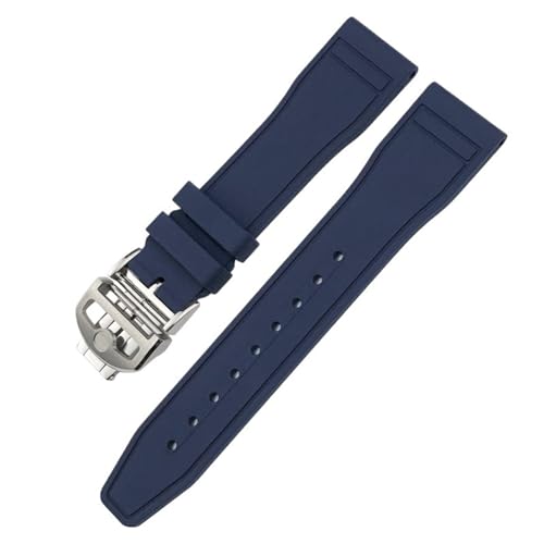 IOTUP 20 mm weiches Fluorkautschuk FKM Uhrenarmbänder 21 mm 22 mm für IWC Big Pilot Portofino Uhrenarmbandwerkzeuge aus Naturkautschuk, 22 mm, Achat