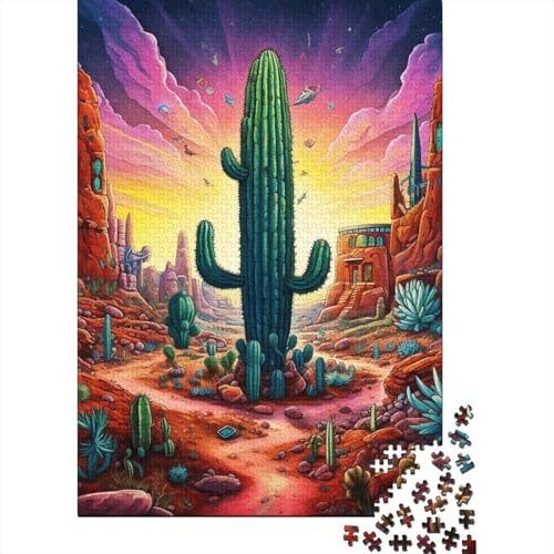 Secret Cactus Art Puzzle für Erwachsene, 1000 Teile, großes Puzzle für Erwachsene, Puzzle für Erwachsene, Lernspiel, Herausforderungsspielzeug (Größe 75x50cm)