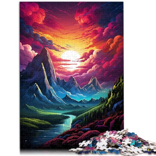 Puzzle Psychedelic Alps 1000-teiliges Puzzlespiel Holzpuzzlespielzeug Puzzles Lernspiele Stressabbau-Puzzles 1000 Stück (50 x 75 cm)