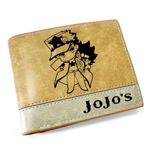 RYNDEX Jo-Jo's Bizar-re Adventu-re Anime Geldbeutel, Schmale Bi-Fold Kleines Portemonnaie, Kunstleder Kreditkartenetui Scheckkartenetui, für Teenager und Junge Mädchen(Color:Multicolor 12)