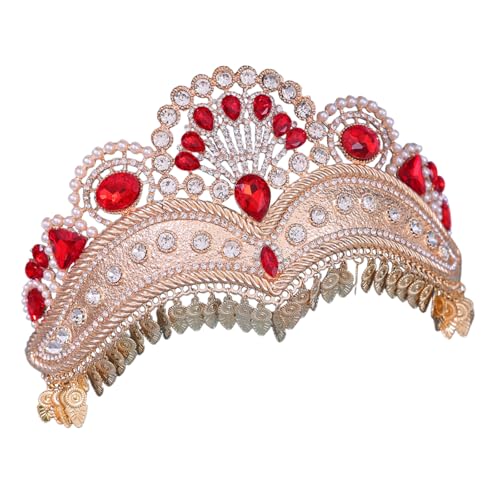 Mllepjdh Elegante Strass-Tiaras, stilvolles Hochzeits-Haar-Accessoire für Frauen, verstellbare Braut-Kopfbedeckung, modischer Schmuck