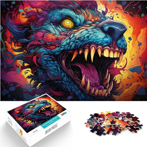 Puzzles Wildes, buntes Monster, 1000-teiliges Puzzlespiel, Holzpuzzle, Familienspiel zum Stressabbau, schwieriges Herausforderungspuzzle, 1000 Teile (50 x 75 cm)