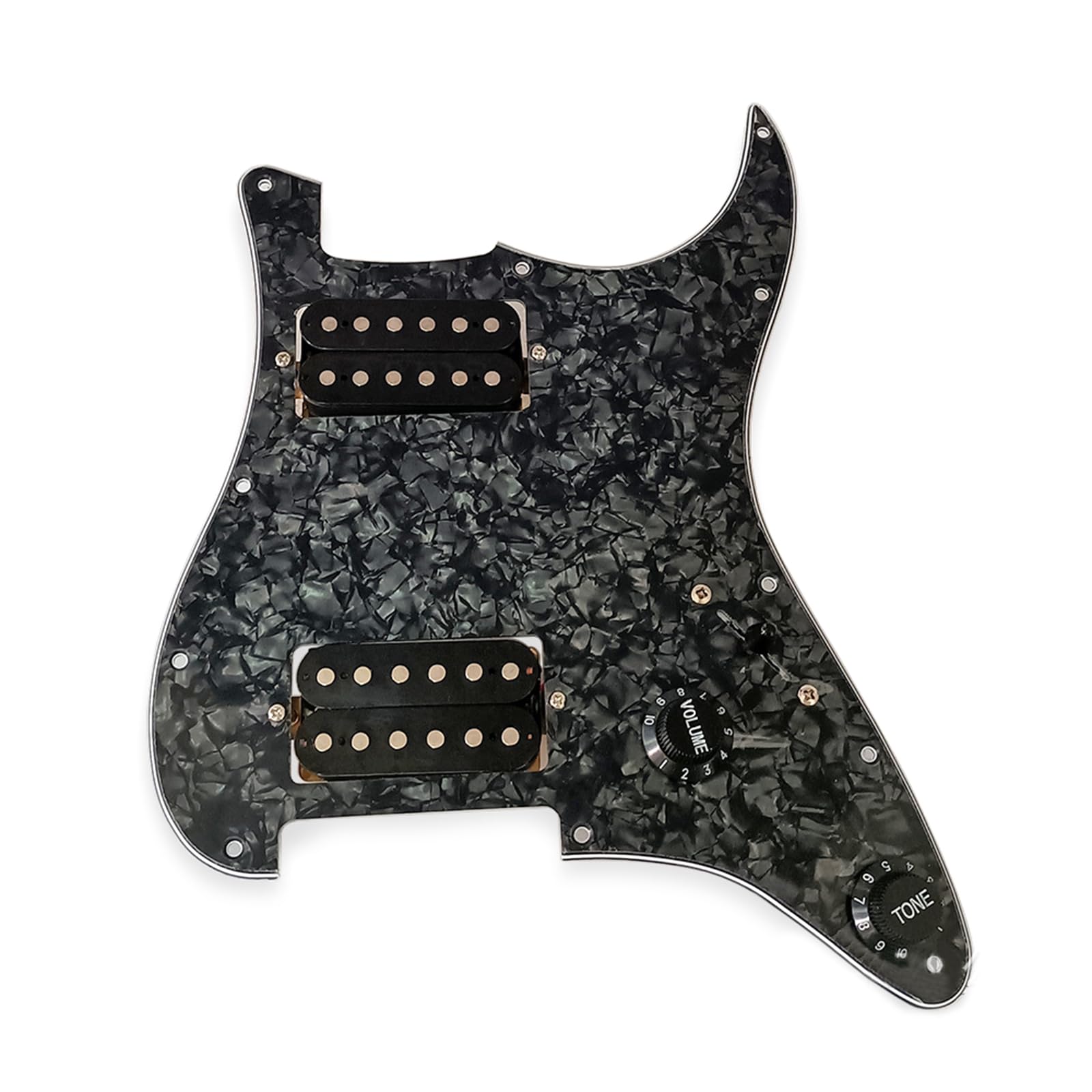 E-Gitarren-Gitarren-Pickguard, 3-lagig, PVC, für E-Gitarre, Tonabnehmer mit HH-Tonabnehmer, vorverdrahtet, vorverdrahtet, Plektrumschutz, Einzelspulen-Tonabnehmer, Ssh-Tonabnehmer, Alnico