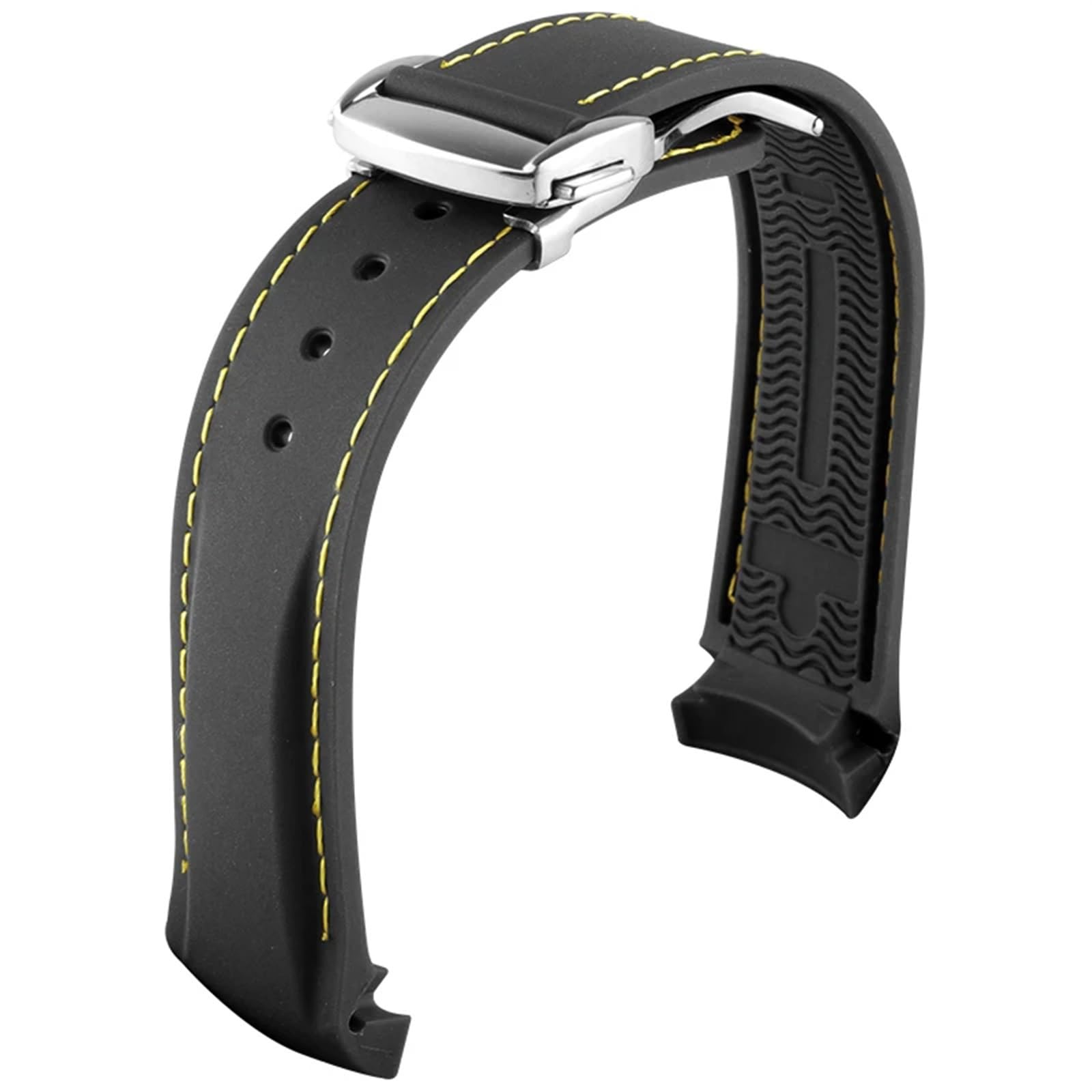 NEYENS Gummi-Uhrenarmband für Omega Seamaster Uhrenarmbänder mit Faltschnalle, 20 mm / 22 mm, gebogenes Ende, Silikon-Armbänder, 21 mm, Achat