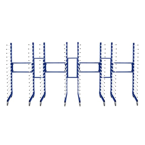 Kombi-Trockenwagen Trockenständer Lacktrockenwagen x4 +inkl. 2-Wege-Anschlussstücke Verbindungsset 4 robuste 360°-Rollen 15 Ebenen/Gestell Mobil 25 kg pro Ebene 375 kg Kapazität Verstellbare Breite