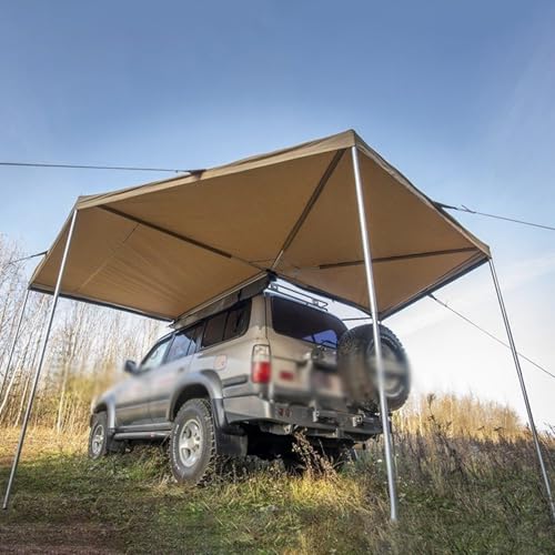 270°-Fahrzeugmarkise – Sonnenschutz für SUVs, LKWs und Transporter – höhenverstellbare Markise auf der Fahrerseite, Dachträger, LKW-Seitenmarkise