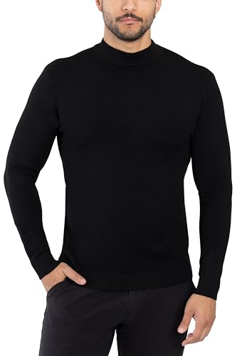 X RAY Mock Turtleneck & Mock Neck Sweater für Herren, Slim Fit Pullover mit Rollkragen (Regular & Big & Tall), Schwarz – Stehkragen., 6X-Groß