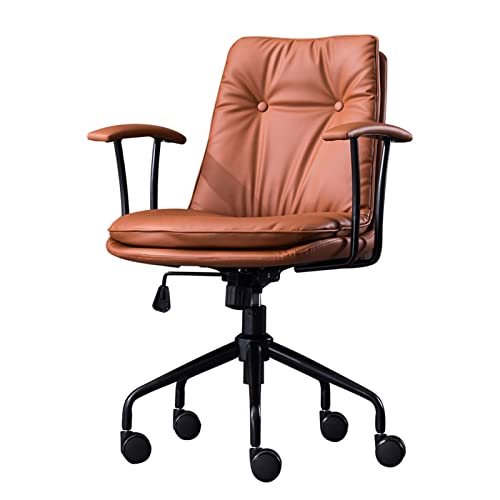 Bürostuhl Ergonomischer Home-Office-Schreibtischstuhl, ergonomischer, verstellbarer PC-Stuhl mit Lendenwirbelstütze, Arbeitsstuhl aus PU-Leder mit Metallbasis und gepolsterten Armlehnen Schreibtischst