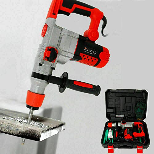 Bohrhammer, Professional Bohrhammer, 2200W Bohrmaschine Bohrhammer Elektrischer Hammer Schlagbohrer Mit Koffer, 50 Hz 0-930 U/min Abbruchhammer