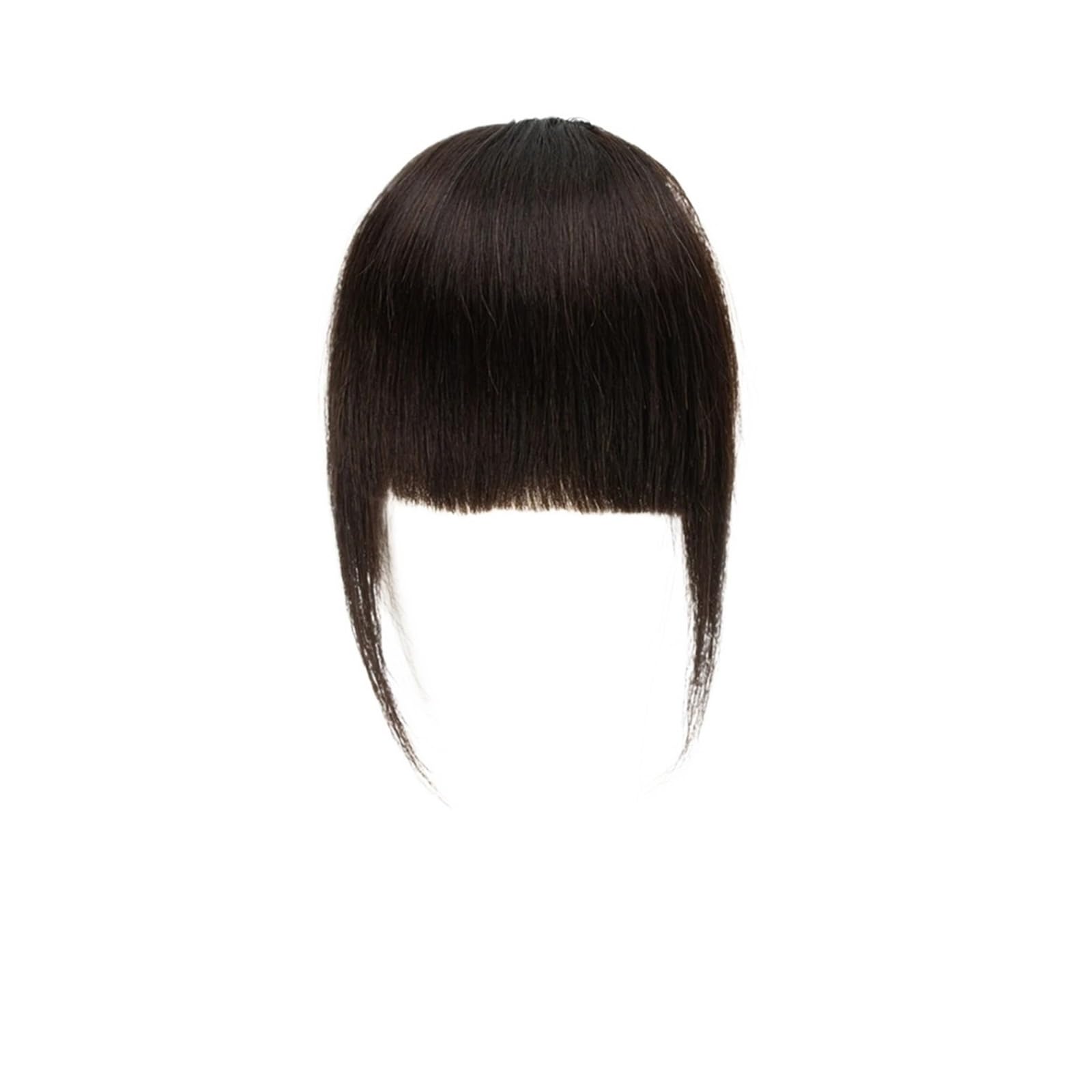 Pony Extension für Damen Echthaar-Pony, 3 Clips, 3D-Stumpfschnitt, Naturhaar-Pony, Overhead-Clip in Haarverlängerungen, nicht Remy, 6,3 x 11,4 cm, Schwarz, Braun, Blond Fringe Bangs(Natural Black 1B)