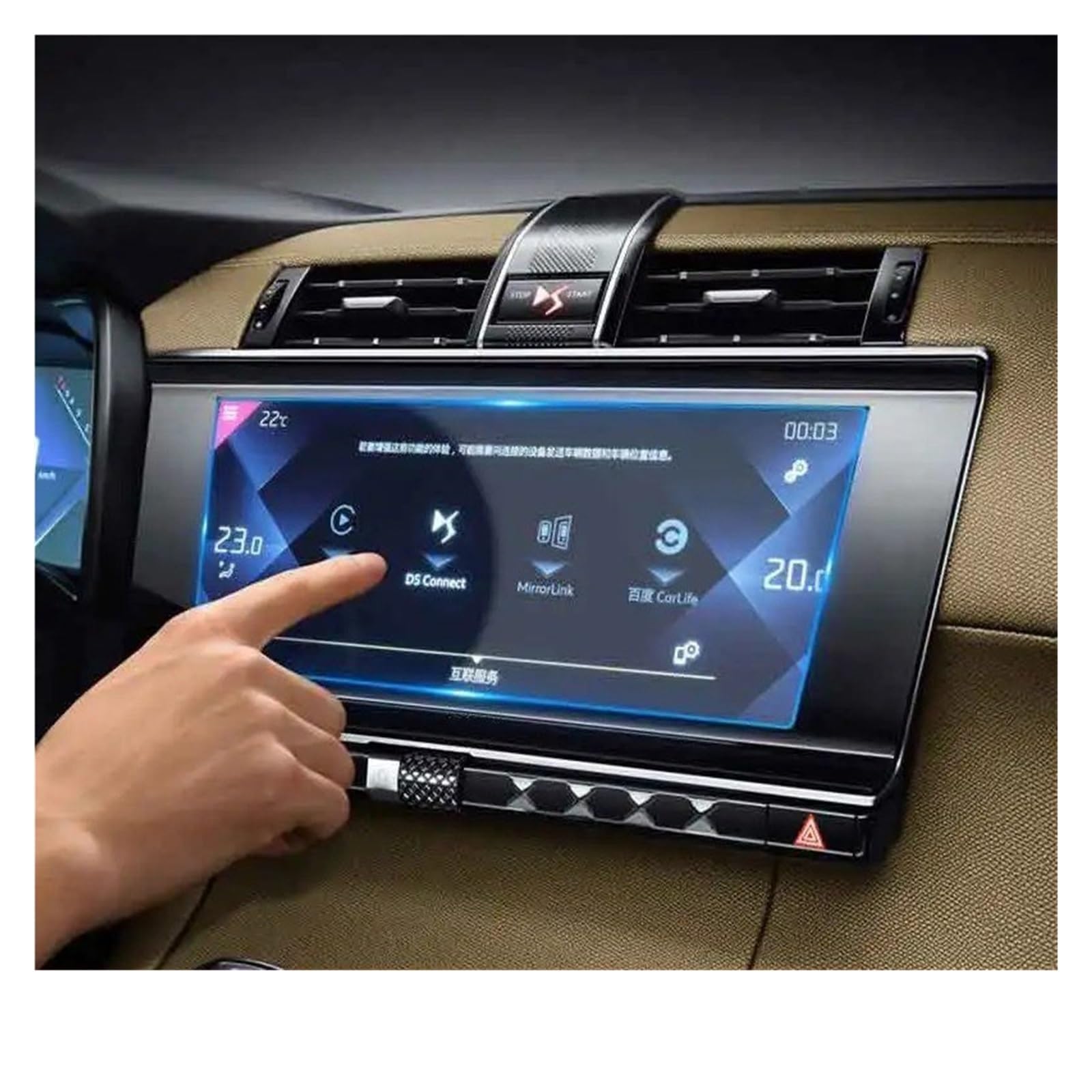 Für Citroen Für DS7 2018-2020 Autonavigation Displayschutzfolie Autoinnenraum 2 STÜCKE PET-Schutzfolie Navigation Schutzfolie Navigations-Displayschutz