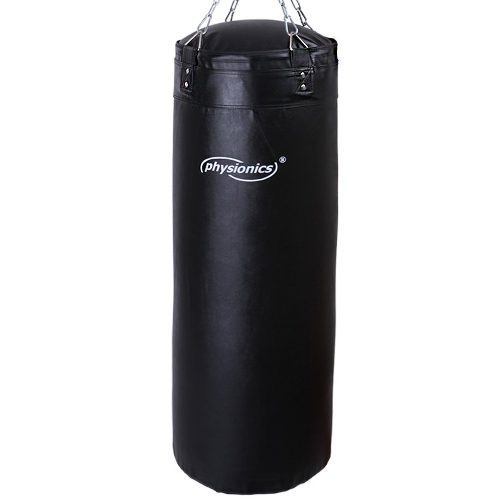 𝗣𝗵𝘆𝘀𝗶𝗼𝗻𝗶𝗰𝘀® Boxsack für Erwachsene - Gefüllt, 100cm/120cm, 27kg/30kg, Vierpunkt-Stahlkette - Punchingsäcke, Sandsack hängend, Punching Bag, Kickboxen, MMA, Kampfsport, Muay Thai, (100cm)