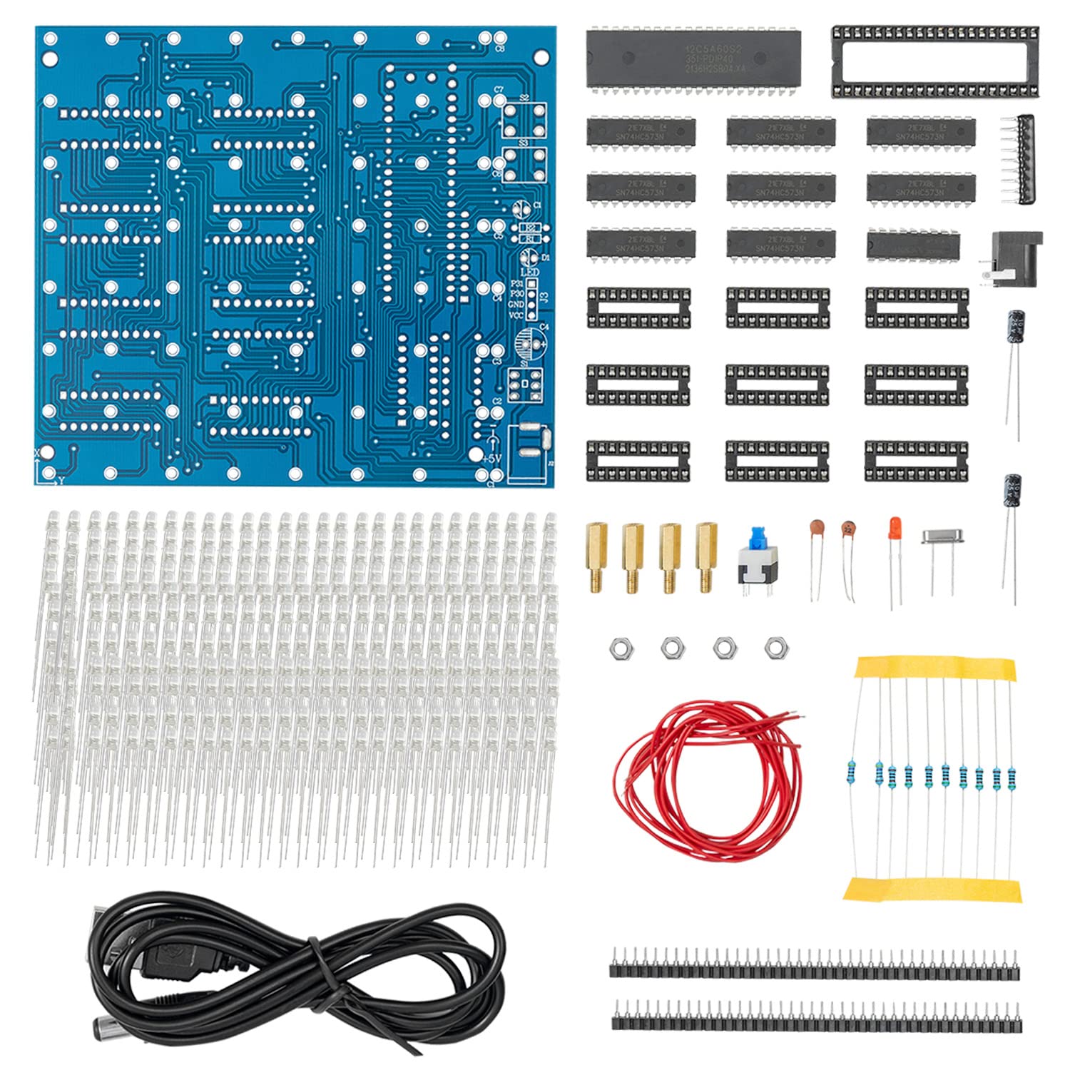 AZDelivery 3D LED Cube 8x8x8 Würfel Bausatz Lichtmatrix für Elektronik-labor Projekte programmierbares Lernset für Kinder und Jugendliche (3D16MINI-MULTI-KIT) inklusive EBook